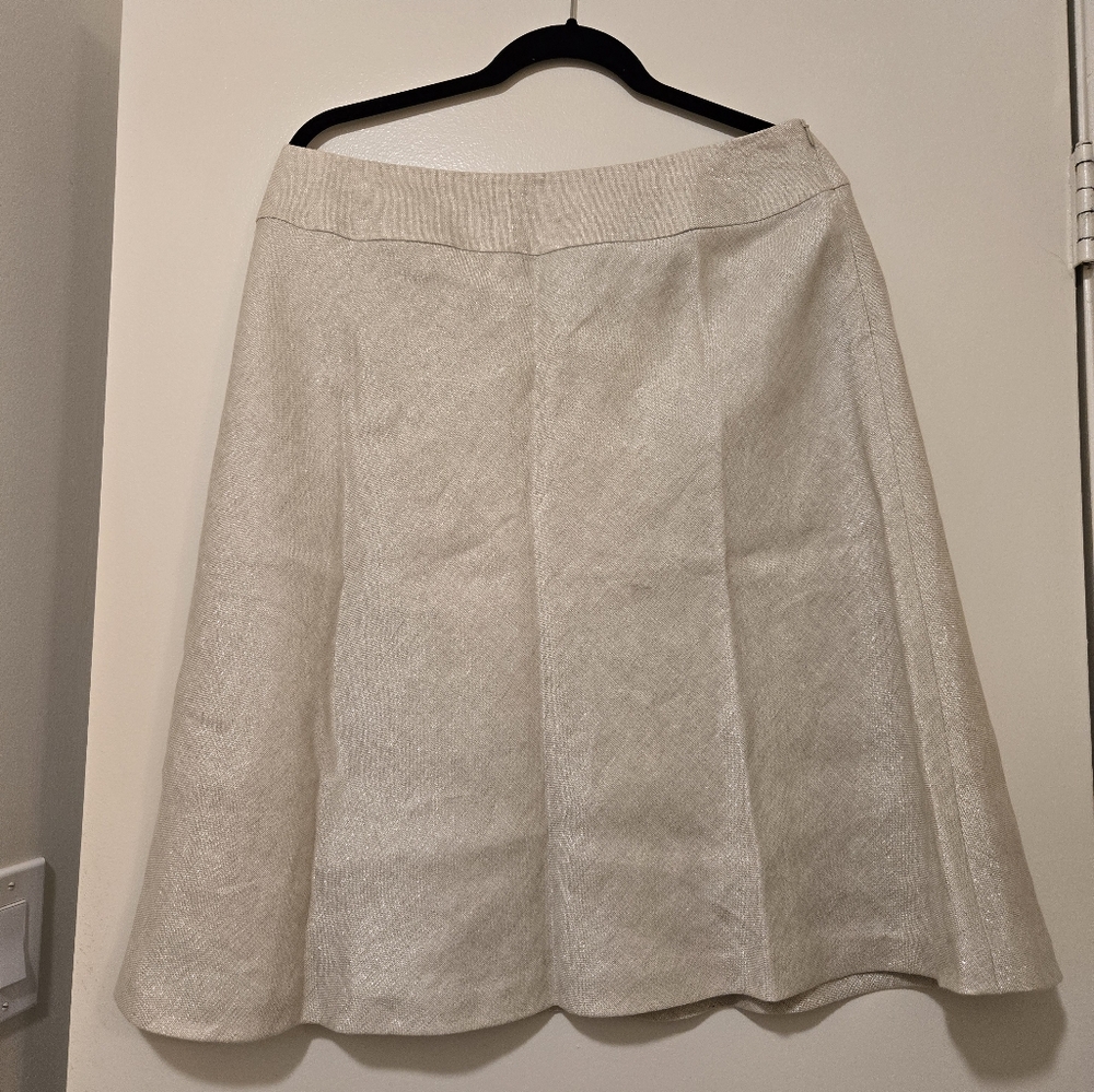 Women's Talbots Linen Shimmer Skirt Sz 14